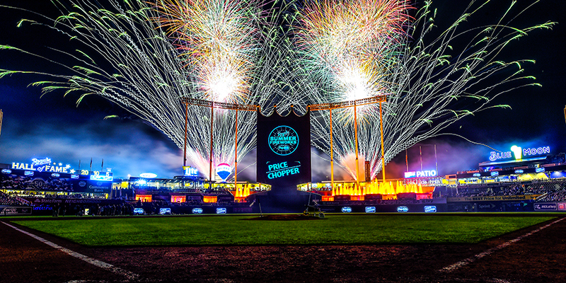 Kansas City Royals Baseball Kauffman Stadium Night Game 