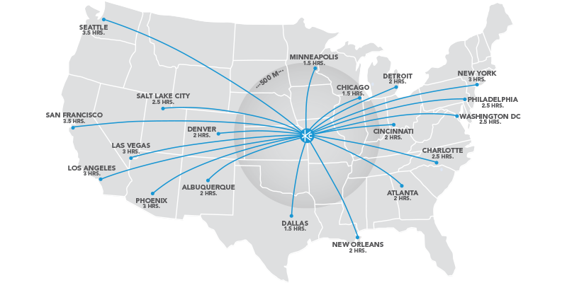 Kansas City Travel Information Visit KC   Us Flight Map Kc 